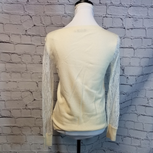 Magaschoni cashmere lace sleeve sweater - Picture 8 of 12